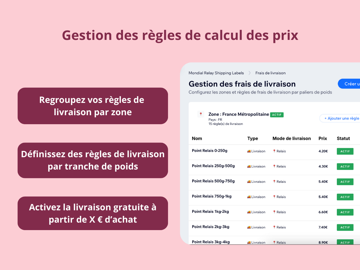 Pickup point selection interface