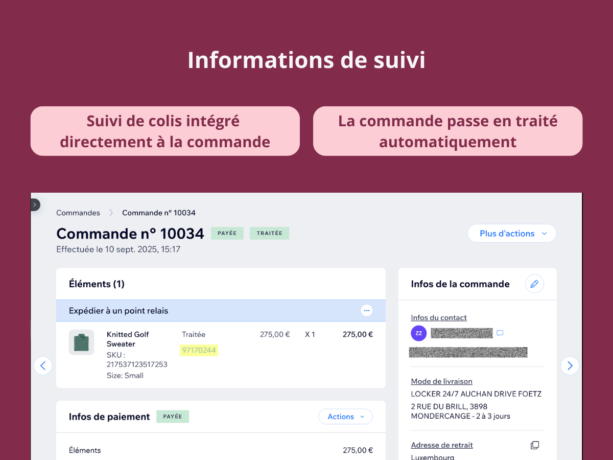 Pickup point selection interface