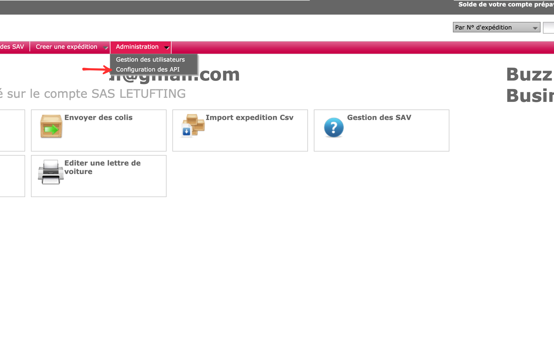 Mondial Relay dashboard